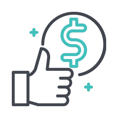 thumbs up sale icon