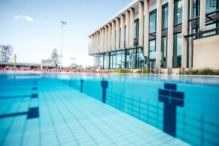 Aquatic centre swimming lanes underwater